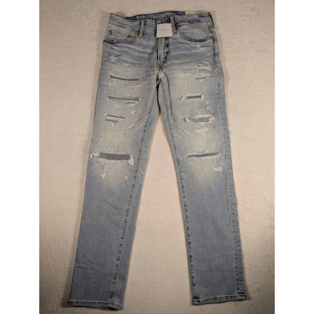 American Eagle Outfitters Womens Slim Authentic Airflex Jeans 29x29 Distressed - Picture 2 of 14